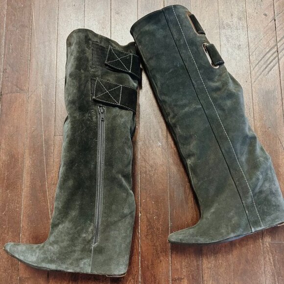 Balenciaga Astrogirl Suede Hidden Wedge Tall Boots - Picture 1 of 3